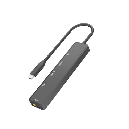 Hub multiport USB-C pour télétravail avec répartiteur HDMI 4K et clé USB - 5