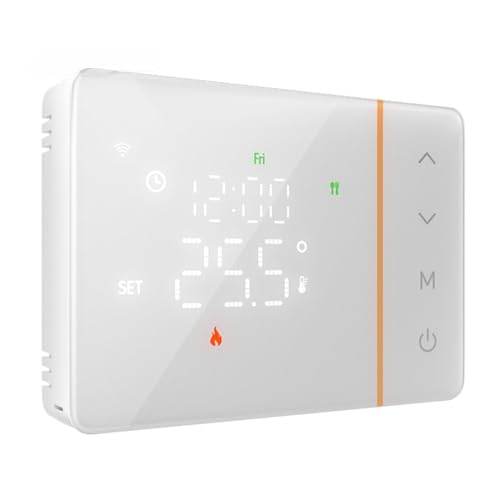 Termostato WiFi 503 a Batteria Bianco, Per Caldaia a Gas, Montaggio Parete o Da Incasso Scatola 502 e 503, Programmazione Settimanale, Display Touch 120X86mm, Controllo APP e Manuale
