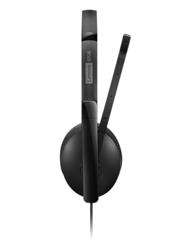 Image of Lenovo Wired VoIP Headset (UC) with EPOS BrainAdapt & ActiveGard Technology, Zoom Certified, UC Platform Optimized, USB-C Plug, Lightweight Design, Hearing Protection, Plug-and-Play, Comfortable