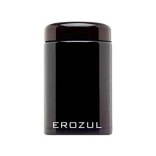 Erozul 250 ml (1/2 oz) Screw Top Airtight Wide Mouth Ultraviolet Glass Jar with High UV Protection
