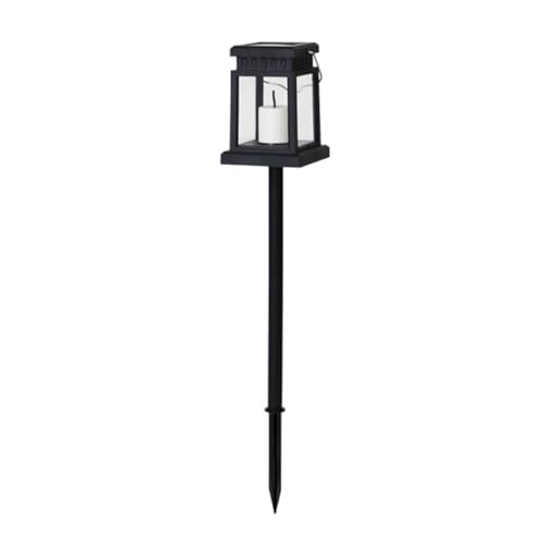 CORHAD Lampe Solaire de Jardin à Piquer Noire en Plastique, Décorative et Facile à Installer pour Patio et Jardin