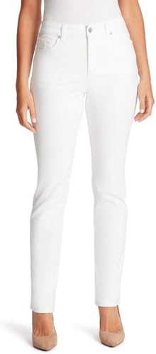 Gloria Vanderbilt Ladies Amanda Stretch Denim Jeans for Women, Tapered Womens Pants, Mom Jeans - White 20 Plus Short