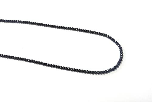 Natural Black Spinel Necklace 20 Inch With Sterling Silver Clasp, 68 Cts Faceted Rondelles Beads, Spinel Silver Jewelry2