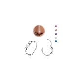 DGhera 2pcs 18G Opal Nose Rings for Women, G23 Titanium Nose Piercing Jewelry for Helix, Tragus, Conch, Rook, Earlobe Piercing Jewelry Nose Ring (Silver Earrings & White Opal)