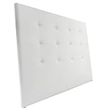 Acomoda Textil – Cabecero Tapizado para Cama Individual, Matrimonial o Queen. Cabezal Elegante, Acolchado y Resistente Ideal para Dormitorio Moderno y Fácil de Instalar (Liam Blanco,145x120x3 cm)