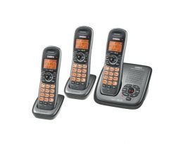 Teléfono inalámbrico Uniden DECT1480-3-R con contestadora miniatura 1
