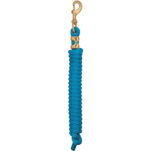 Weaver Leather Poly Lead Rope with a Solid Brass 225 Snap, Hurricane Blue