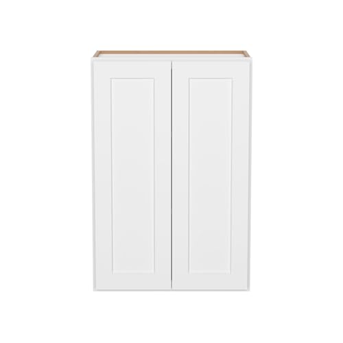 Image of Furinno Shaker Wall Kitchen Cabinet 2-Doors-2 Shelves, Ready to Assemble, 12 D x 24 W x 36 H, White