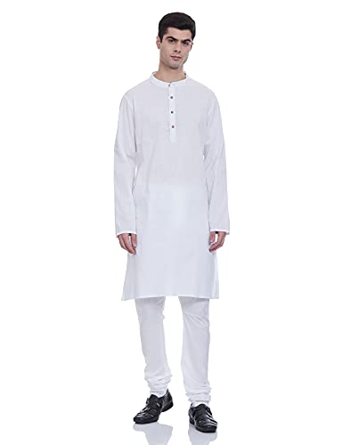 Image of Amazon Brand - Symbol Men's Cotton Solid Long Kurta Pyjama Set (2pcs)