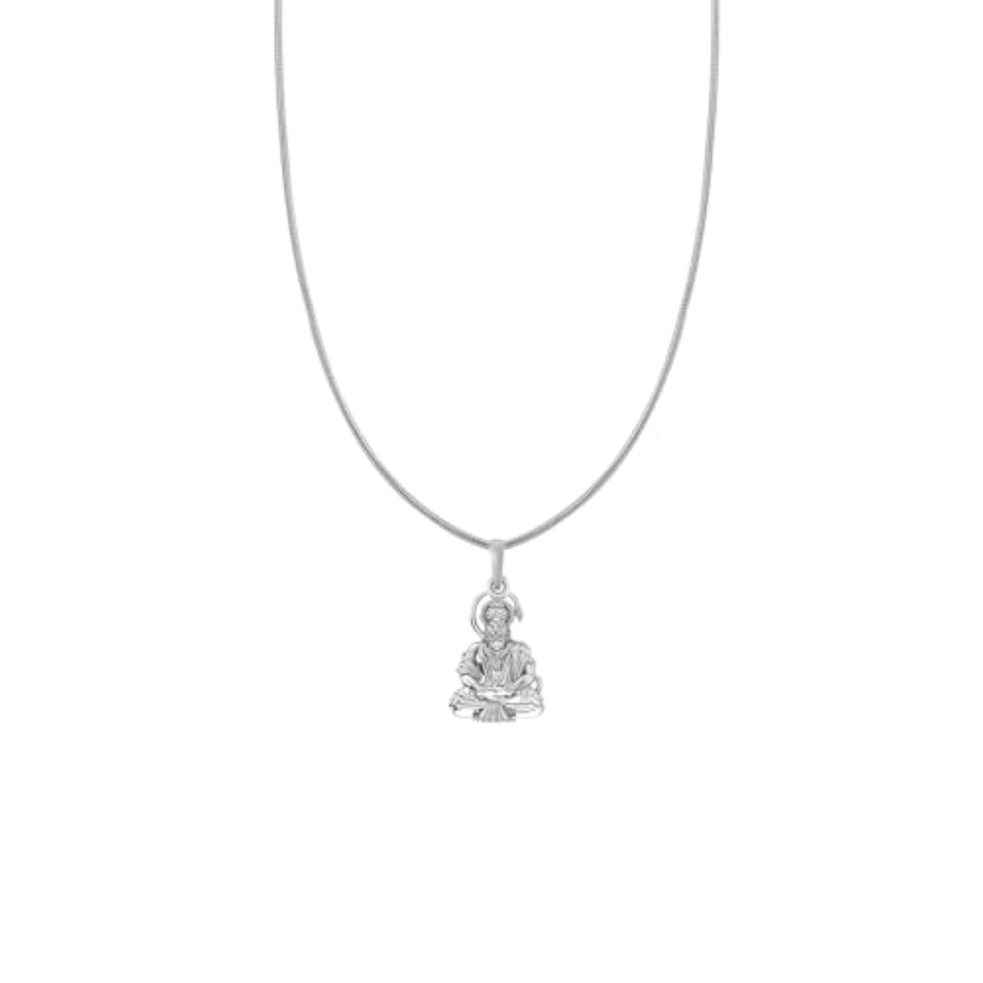 God Hanuman Bajrang Bali Sterling Silver Chain Pendant, Auspicious Gift