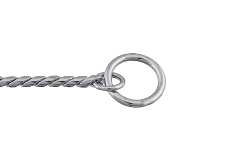 Image of Heavy Duty Choke Swivel Metal Dog Chain - Durable Training Collar with Strong Links & 360 Swivel for Medium & Large Dogs (Snake Chain 49cm /4 MM - Silver)