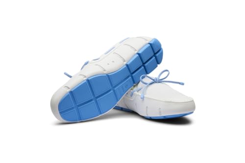 SWIMS Mens Braided Lace Shoes for Men, Casual Beach Loafer, Comfortable Summer Shoe, Stylish Lightweight Walking Footwear (White,8)4