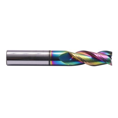 Image of 3 /8 inch 3 Flute Solid Carbide Square End Mill for Aluminum, DLC Coated | 37 Helix, 3 /8 inch Cutting Dia, 3 /8 inch Shank Dia, 1 inch Length of Cut, 2-1 /2 inch Overall Length, for Milling Aluminum and Copper