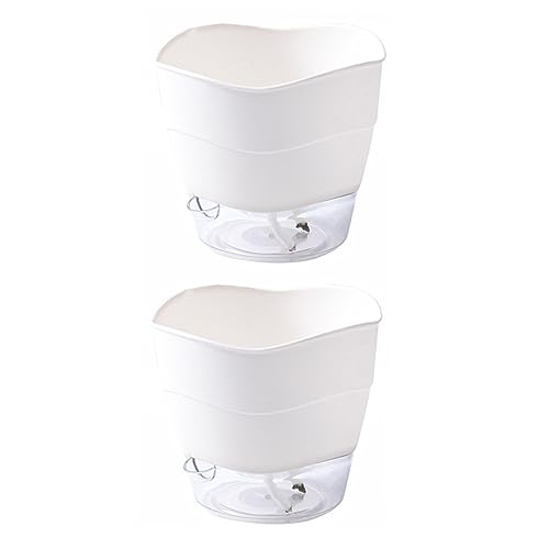 Hemobllo 2piezas Macetas Redondas De Plástico Autorriego para Plantas y Peces De Cálido para Interiores y Exteriores