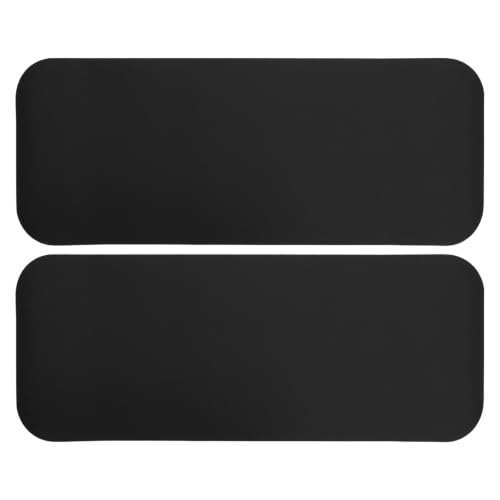 Set de 2 tapetes para ejercicio de PU negros 70x28 cm antideslizantes con reducción de ruido