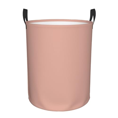 Image of Large Laundry Hamper Bag, Minimalist Dusty Pink Solid Elegant Modern Chic Laundry Basket Collapsible Dirty Clothes Storage Washing Bin for Bathroom, Dorm Essentials