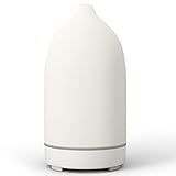 Essential Oil Diffusers,Handmade Ceramic Aromatherapy Diffuser for Room and 9 Colors Night Light for Home,Auto-Off (White)