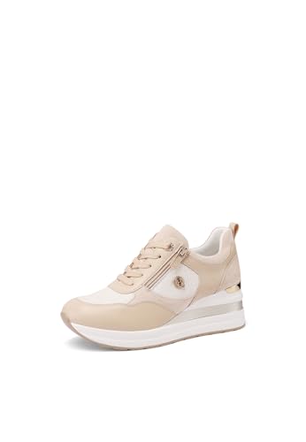 QUEEN HELENA Zapatillas de deporte altas Zapatillas de cuña Casual Mujer X32-23, beige, 38 EU