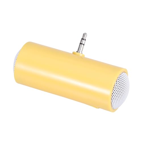 GARIOUANS Mini Altavoz Portátil Jack para Teléfono y Tablet Compacto y Ligero sin Batería Color Amarillo Compatible con Dispositivos con Entrada de Audio Estándar