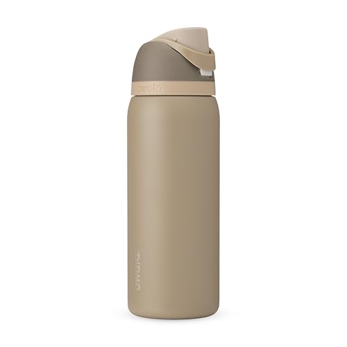 Image of Owala FreeSip - Stainless Steel - 32-oz. - Grey /Brown (Down to Earth)