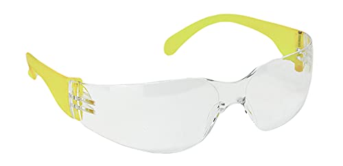 Image of BISON LIFE Clear /Yellow Safety Glasses for Men & Women, ANSI Z87.1,144 Pack | Scratch & Impact Resistant Wraparound Safety Goggles, UV Protection Eyewear for Work, Construction, Lab, Industrial