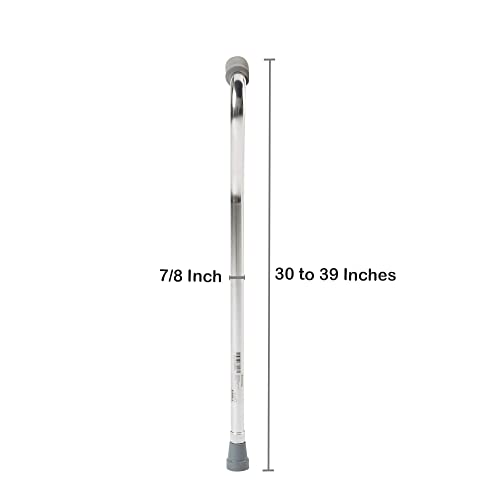 Mckesson Offset Cane, Adjustable, Silver, Aluminum, 30 In To 39 In, 300 Lbs Weight Capacity, 1 Count #TOP4