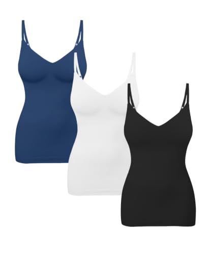 Image of EUYZOU Womens Tummy Control Shapewear Tank Tops Seamless V-Neck Compression Tank Tops Body Shaper Camisole
