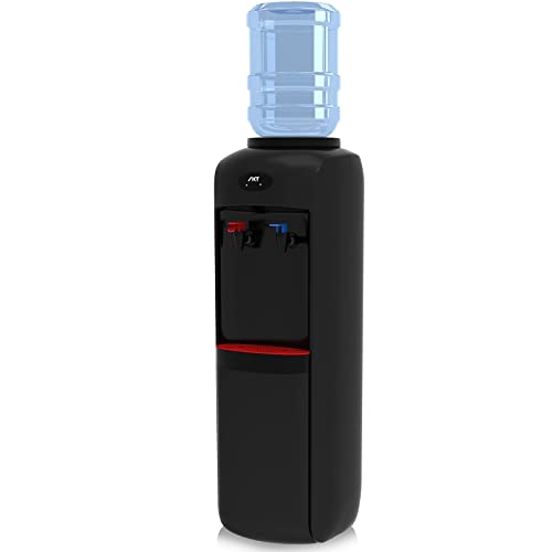 Distributeur d'eau à chargement par le haut, autonome, refroidisseur d'eau chaude et froide avec armoire de rangement, noir Cover