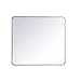 Elegant Decor Soft Corner Metal Rectangular Mirror 36x40 inch in Silver