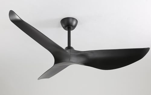 Sofucor 132 cm Ventilador de Techo con Mando a Distancia, Silencioso Ventilador de Techo sin Luz, DC, Temporizador, 3 Aspas, 6 Velocidades, Modo Verano Invierno para Dormitorios Salones