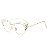 bullabulling Rhinestones Bling Bling Cateye Reading Glasses Women Blue Light Blocking (clear, 2.0)