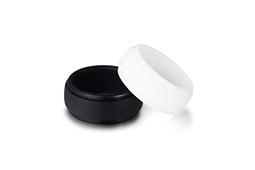 Mzzj Her King His Quuen His Hers Couple Ring Set Silicone Rings 2 Tone 8Mm Breathable Rubber Step Edge Comfort Fit Rings Wedding Band Egagement Rings For Him Her,Birthday Gift For Husband Wife #TOP5