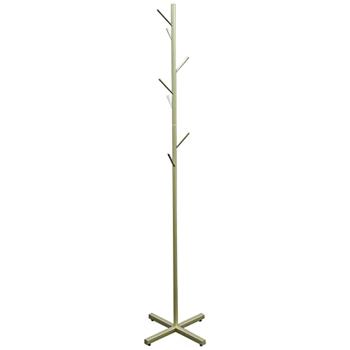 Perchero de 7 ganchos para ropa, percha de metal, percha de metal, chaqueta de pie, sombrero de pie, árbol, decoración del hogar, perchero vertical, hierro moderno, elegante, dorado, 170 cm - imagen 6