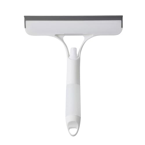 KASESSS 3 En 1 Blanca Rasqueta Limpiacristales Ducha con Spray, Multifunción Sin Rayas Limpia Mamparas Ducha Cristal con Cepillo, Limpia Cristales para BañO Cocina Coche Espejo Azulejos Vidrio