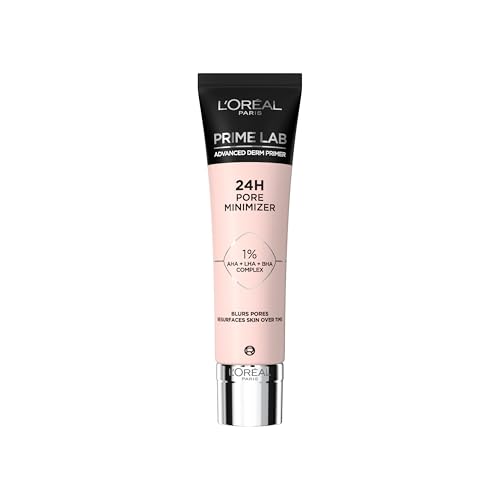 L'Oréal Paris Primer Minimizador de Poros 24h, Reduce las imperfecciones y minimiza los poros, Hasta 24h de fijación, Prime Lab Pore Minimizer, 30 ml