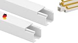  KOMIB - Canaleta para cables - Varios tamaños - Blanco/Wiess/RAL 9010 - Listo para el montaje / montaje en pared - Autoadhesivo + atornillable - Longitud 2 m (30 m, 16 x 16 mm)