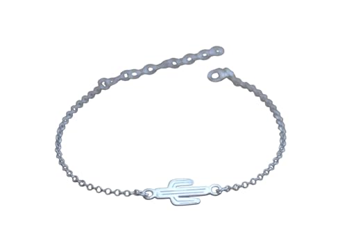 Bracelet argent massif avec son pendentif cactus ciselé de haute joaillerie
