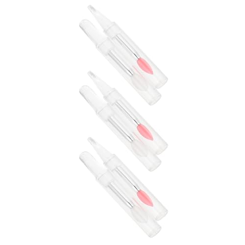 Generic Juego de 6 Pinceles de Silicona para Maquillaje, Aplicador de Lápiz Labial y Sombra de Ojos, Semitransparente y Rojo, Tamaño Compacto para Mujer, Adecuado para Viaje y Uso