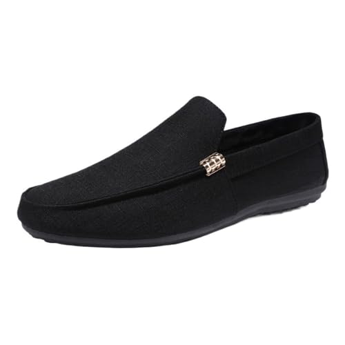 Mens Loafers Shoe Round Toe Cloth Loafer Shoes Flexible Lightweight Flat Heel Party Prom Slip-on