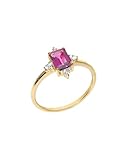 YoTreasure 1.57 Ct. Rhodolite Garnet & White Topaz 10K Yellow Gold Engagement Ring