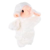 CLISPEED Plush Sheep Hand Puppet Toy for Boys and Girls, Interactive Cartoon Sheep Plush Story-telling Prop, Soft White Lamb Educational Puppet for Drama and Play