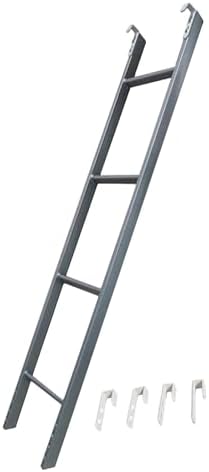 Heavy-Duty Bunk Ladder for Travel Trailers & Campers, 3.8ft Metal Bed Ladder with Hooks and Wide Steps, Ideal for Double Bed Use, Portable and Durable