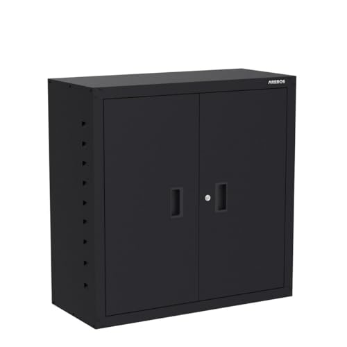 Foto von Arebos Aktenschrank Büroschrank Lagerschrank Materialschrank Stahlschrank | Höhenverstellbarer Einlegeboden | 90x90x40cm