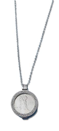 Collar 90 cm con colgante moneda 500 liras plata Leopardi para lucir a diario