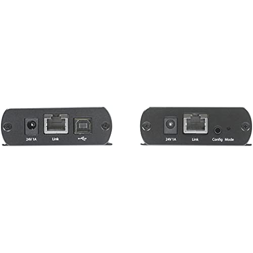 Image of StarTech.com 2 Port USB 2.0 Extender Hub Over Cat5e /Cat6 Cable (RJ45) - 330ft /100m Industrial Metal USB Extender Adapter Kit w /ESD Protection - Externally Powered - 480 Mbps (USB2002EXT2NA)