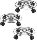 3 Pack Heavy Duty Plant Caddy with Wheels, 27cm Round Metal Potted Trolley - Movable Plant Dolly for Indoor & Outdoor Use