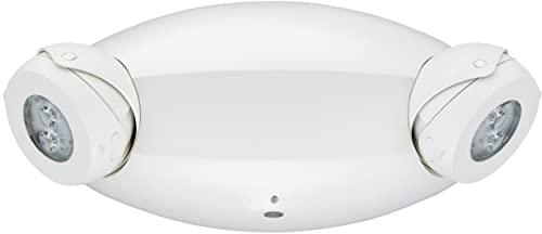 Lithonia Lighting Quantum Emergency Light, Contemporary Commercial LED Emergency Lights with 2 Aimable Lamp Heads, Ceiling or Wall Mount, White Thermoplastic, 120/277V Dual Voltage (ELM4L)