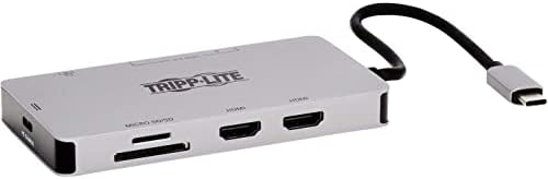 Tripp Lite USB-C Two-Monitor HDMI Laptop/Phone Docking Station, 4K @ 60 Hz (4:4:4), USB-A Hub, Gigabit Network Port, SD & MicroSD Memory Card, 100W USB-C Charging, 3-Year Warranty (U442-DOCK8G-GG) image 3