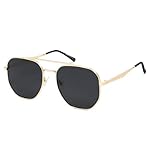 SOJOS Classic Square Aviator Sunglasses for Women Men Retro Hexagon UV400 Protection Shades SJ1222