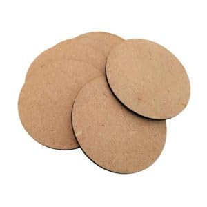 MDF Round Coasters, Natural Brown, Wooden Craft Rounds for DIY Projects, Pack of 6 (8 Inch)-image-33